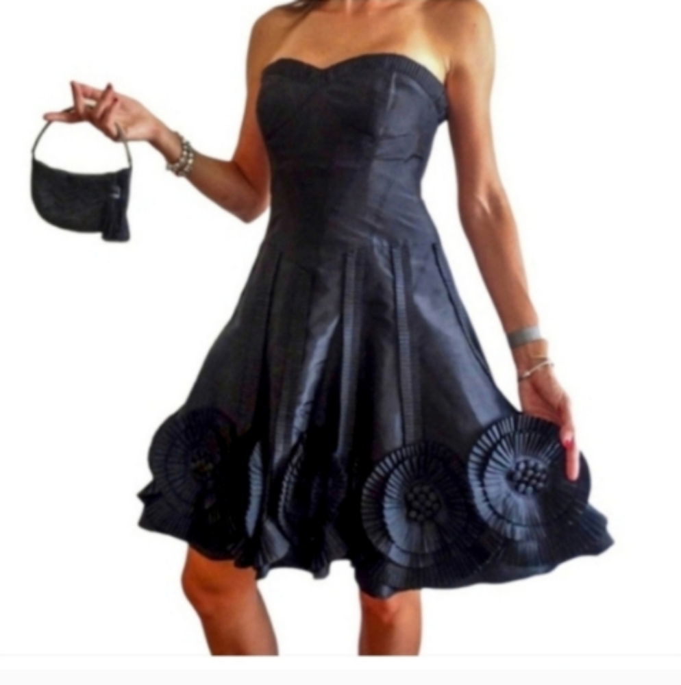 Etoile Blue Strapless Fit and Flare Cocktail Dress Sz 6